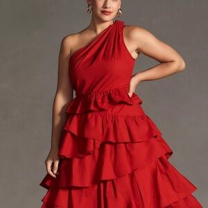 Anthropologie Vibrant Red Dress size 15-16 women Plus BRAND NEW